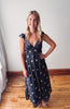 Gwen Navy + Cream Embroidered Dress