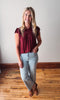 Sharon Brick Lace Trim Blouse