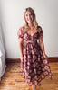 Maura Burgundy Floral Midi Dress
