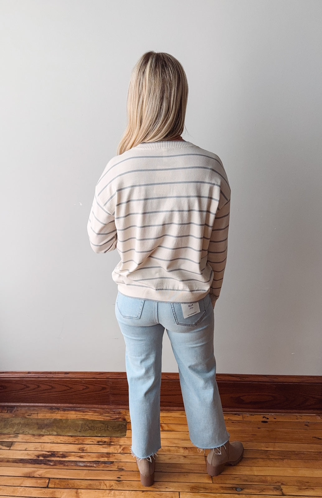 Camden Cream + Mint Lightweight Sweater