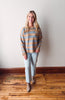 Mocha Striped Drop Shoulder Sweater
