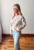 Megan Cream + Blue Floral Cardigan
