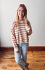 Camel + Pink Striped Sweater