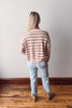 Camel + Pink Striped Sweater