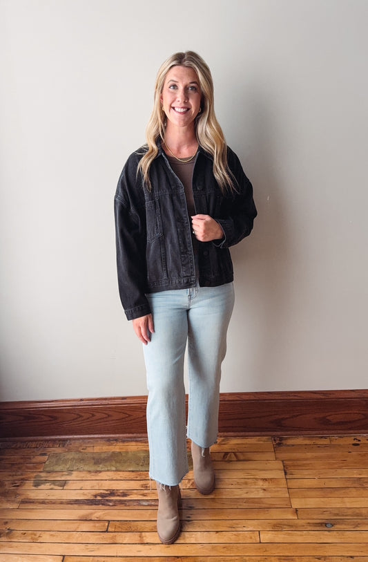 Oversized Black Utility Jacket