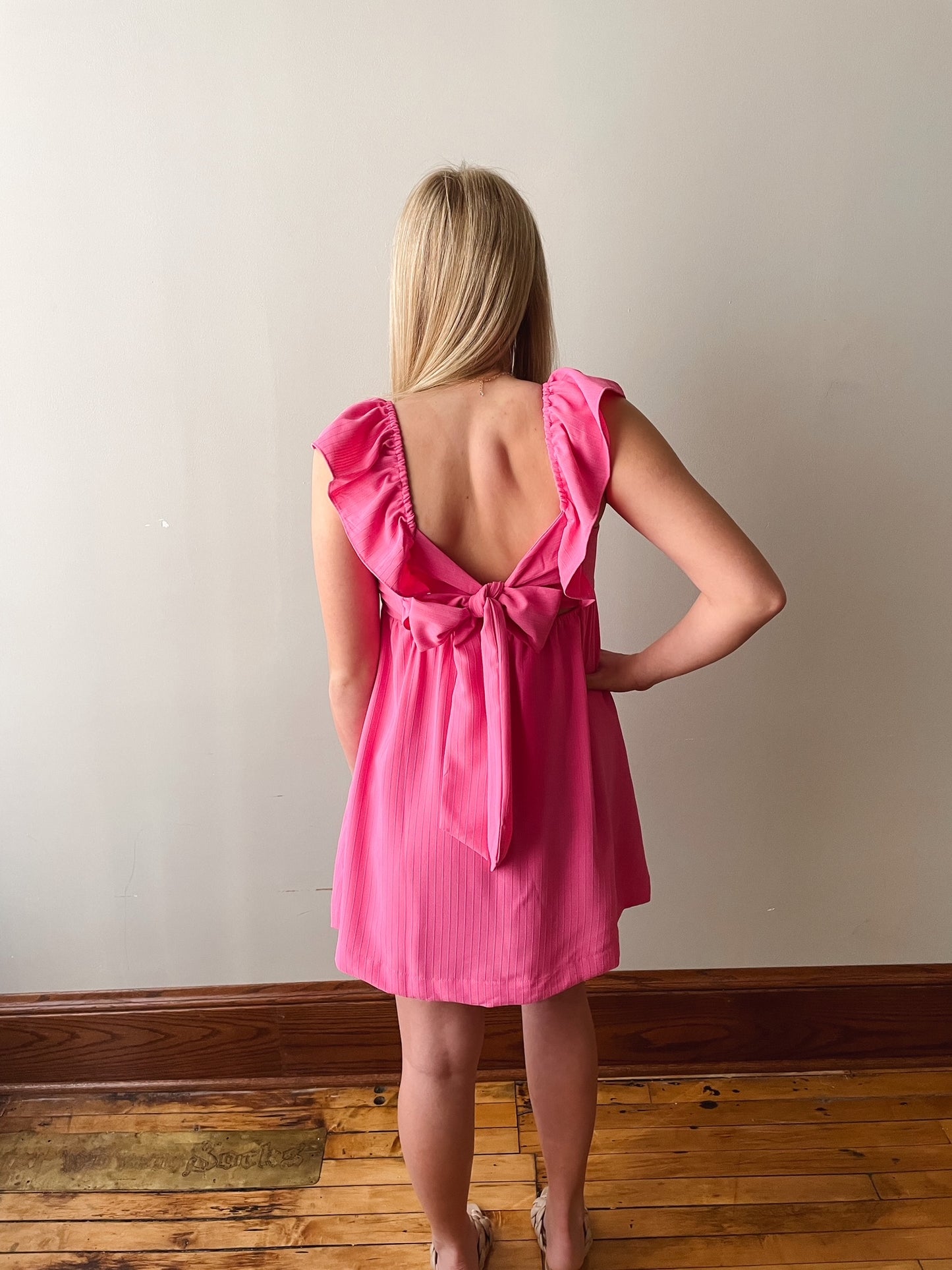 Poppy Pink Bow Dress