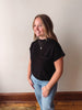 Short Sleeve Mock Neck Pocket Sweater - Black