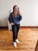 Sadie Half Zip Sweatshirt - Dusty Navy