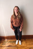 Sadie Half Zip Sweatshirt - Chestnut