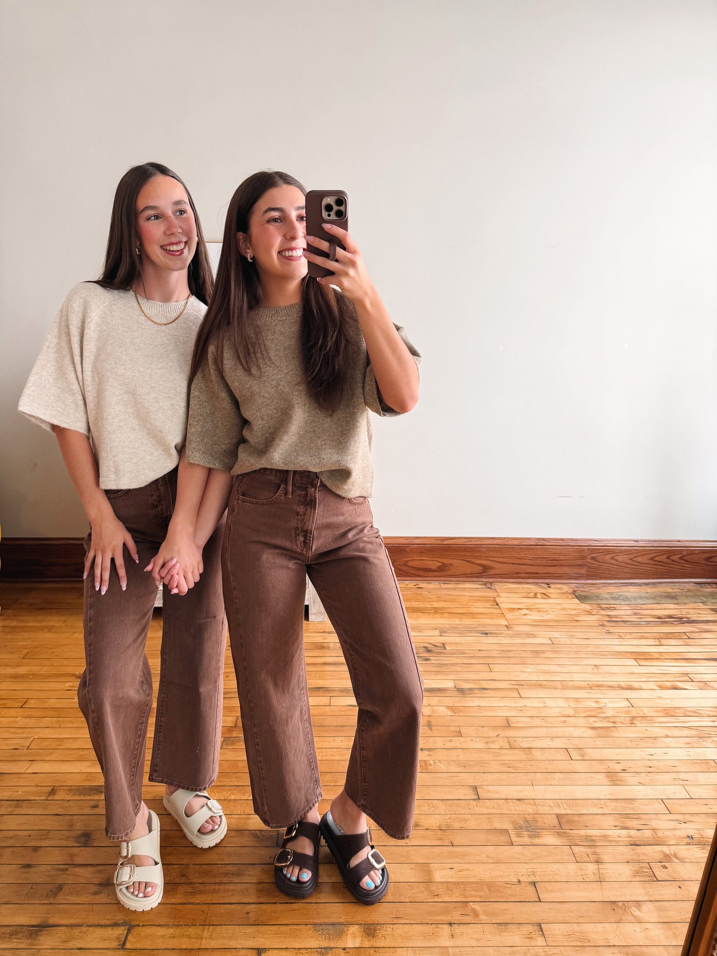 Short Sleeve Taupe Sweater
