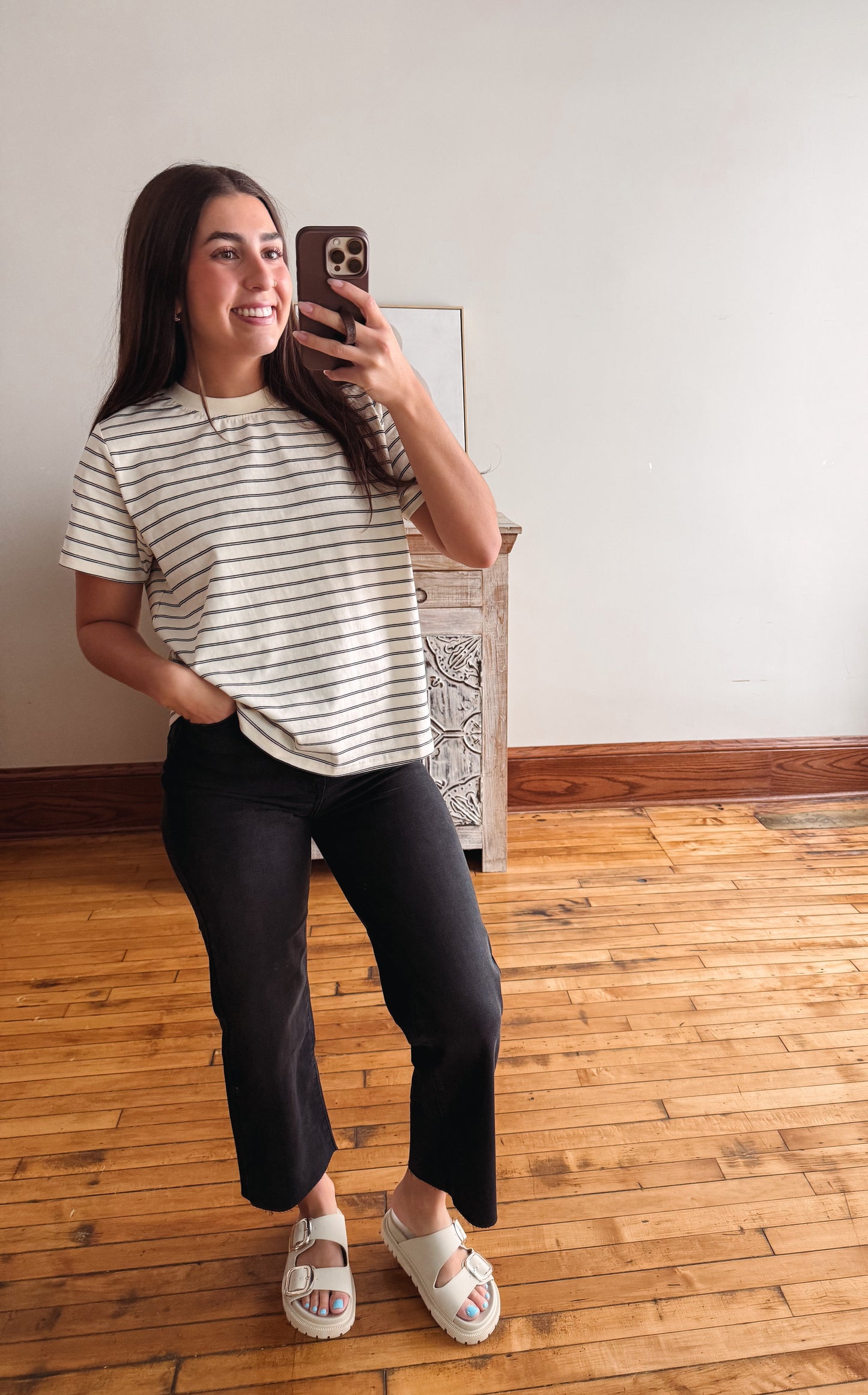 Kendra Striped Top - Cream