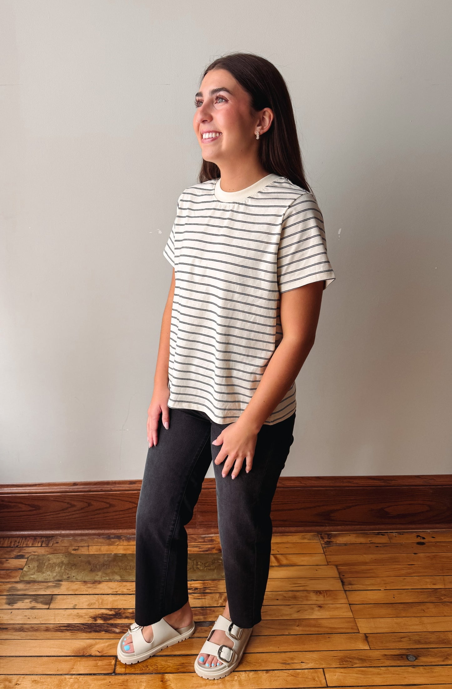 Kendra Striped Top - Cream