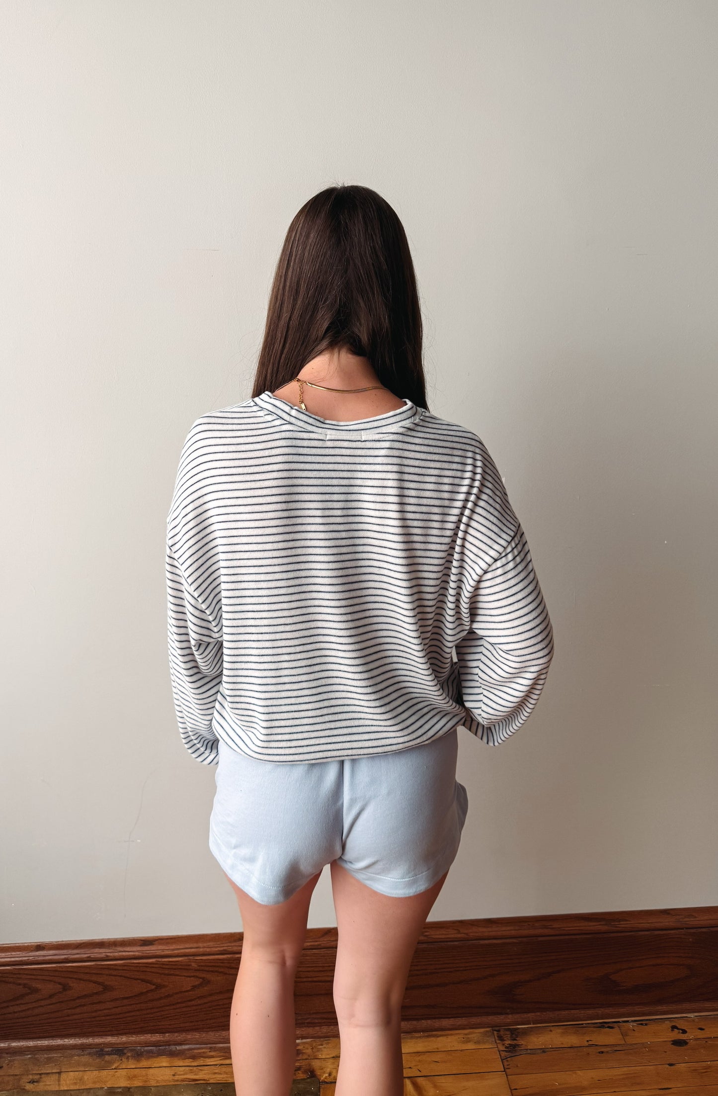 Classic Stripe LS Top Eclipse