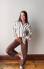 Oversized Striped Button Up - Brown