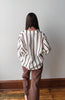 Oversized Striped Button Up - Brown