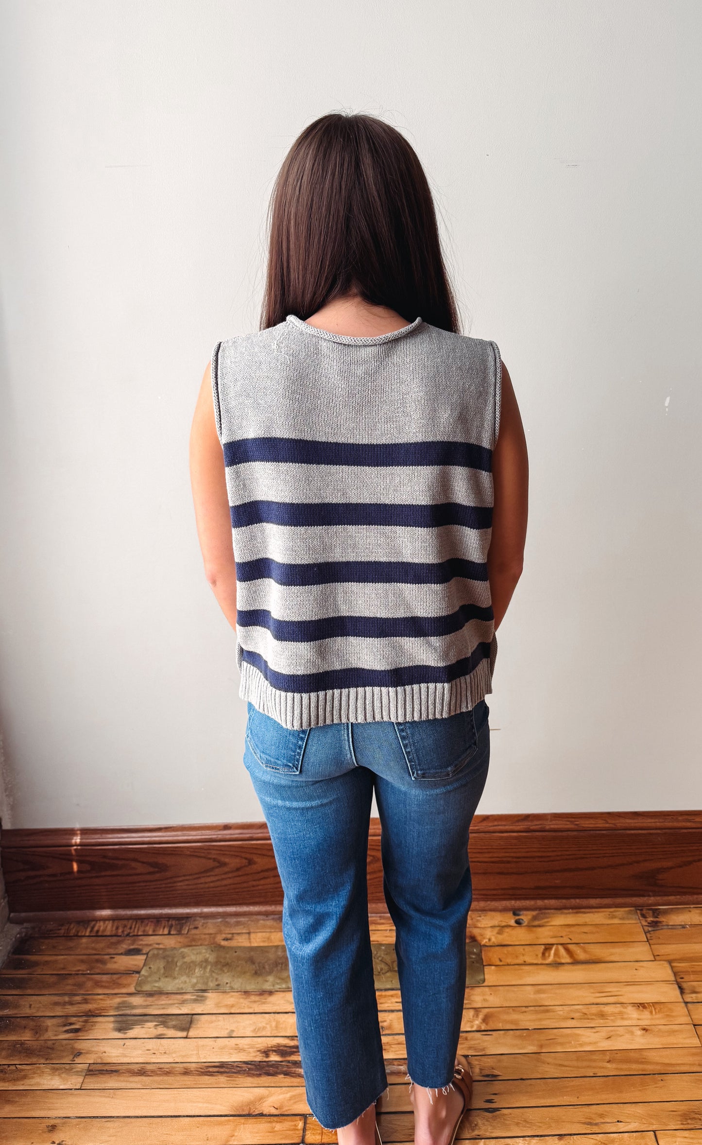 Grey + Navy Sweater Vest