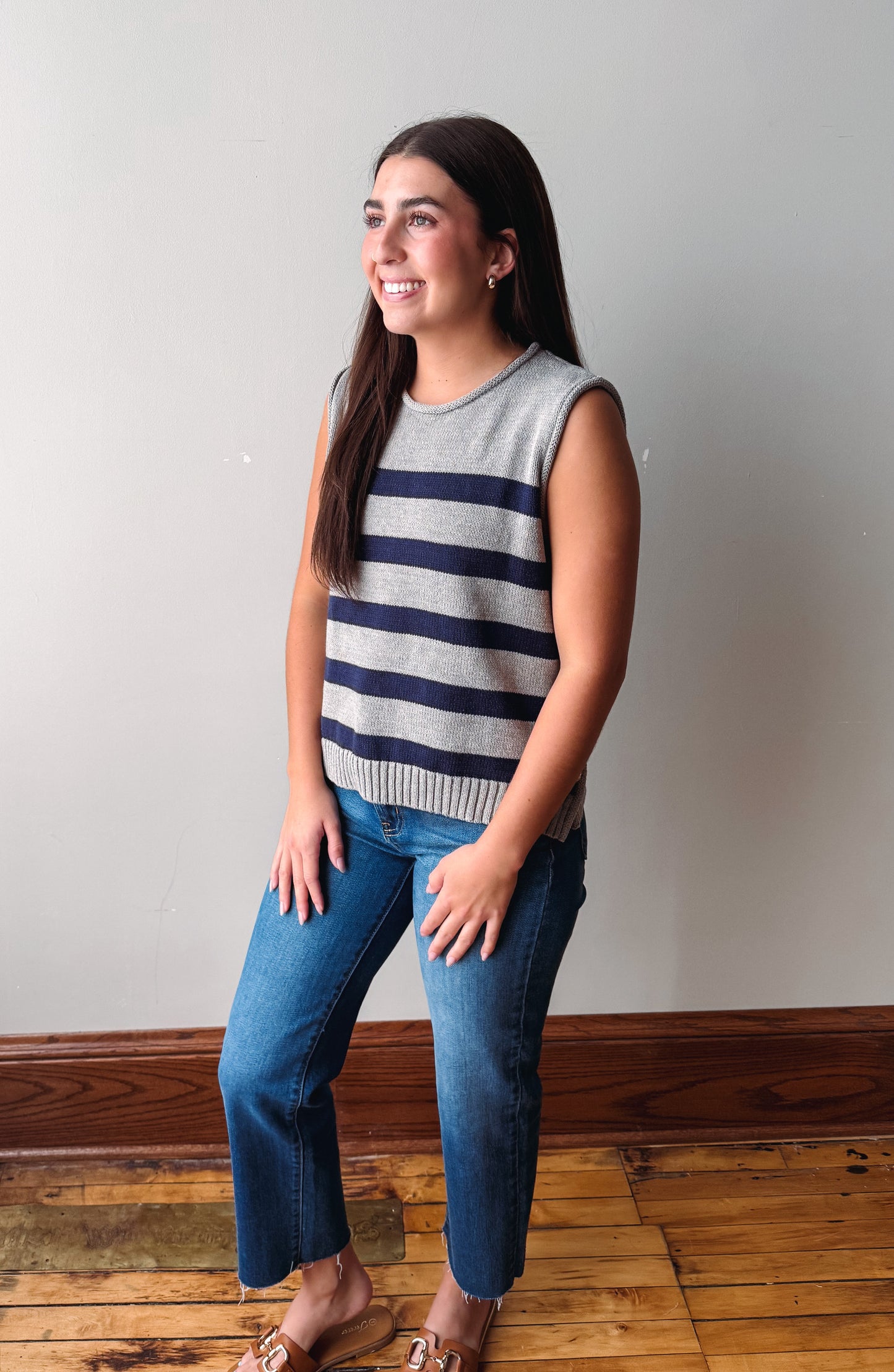 Grey + Navy Sweater Vest