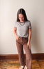 Grey Short Sleeve Stitch Top