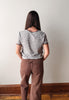 Grey Short Sleeve Stitch Top