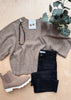 Short Sleeve Taupe Sweater