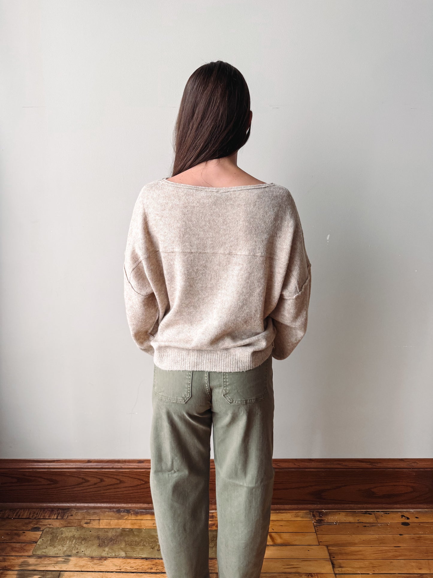 Rolled Edge Sweater - Oatmeal