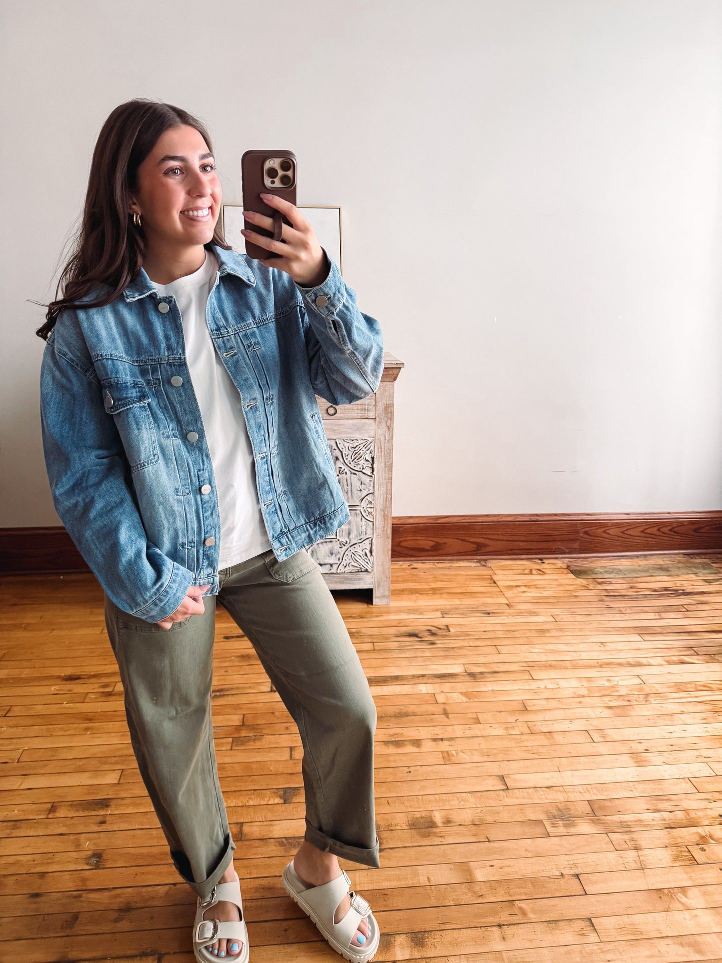 Olive Utility Barrel Jeans