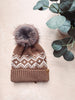 Brown + Speckled Patterned Pom Hat