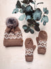 Brown + Speckled Patterned Mittens
