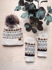 Cream, Black + Camel Patterned Mittens