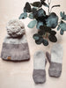 Beige + Taupe Color Block Knit Mittens