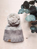 Beige + Taupe Color Block Pom Hat