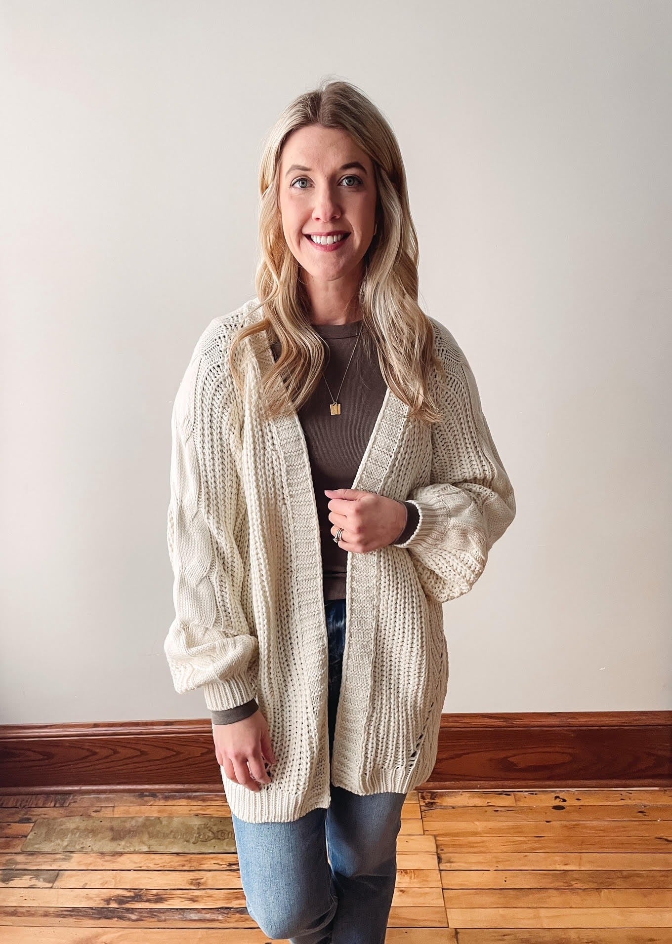 Ivory Cable Cardigan