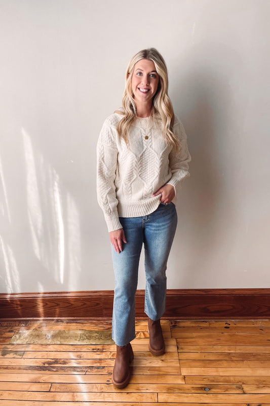 Ivory Cable Knit Sweater