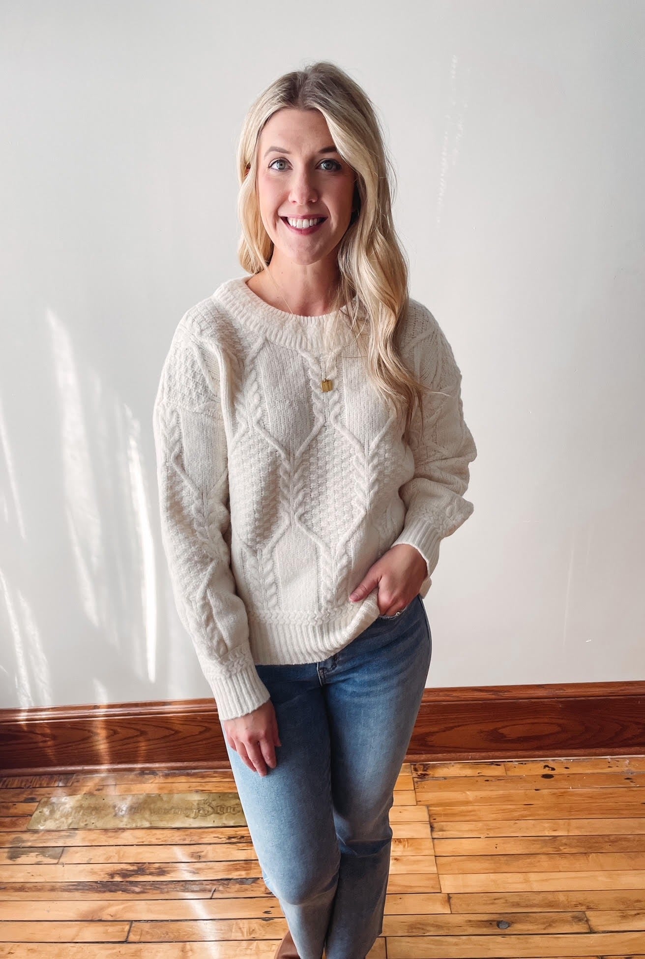 Ivory Cable Knit Sweater