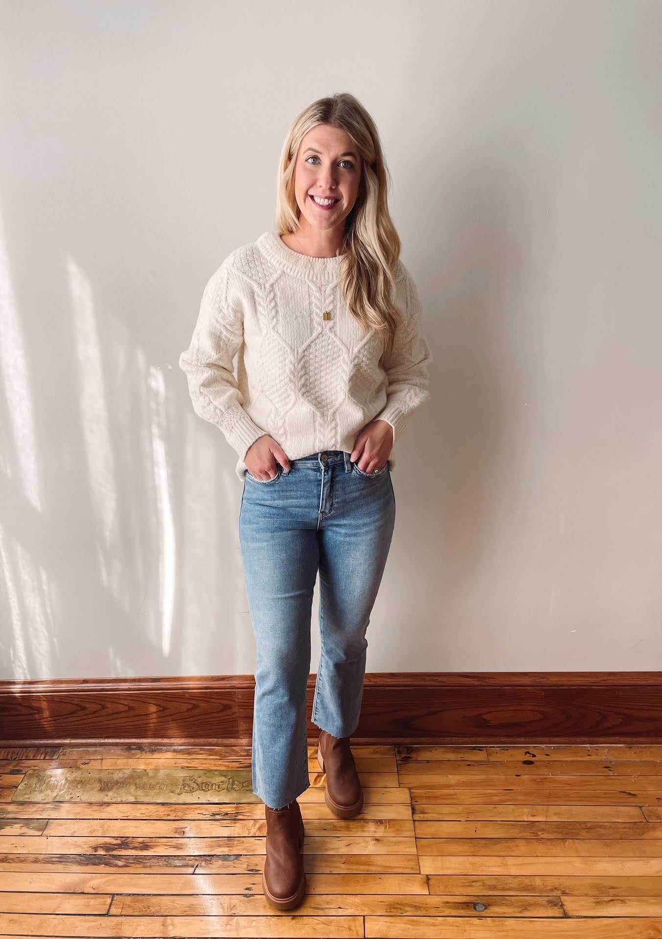 Ivory Cable Knit Sweater