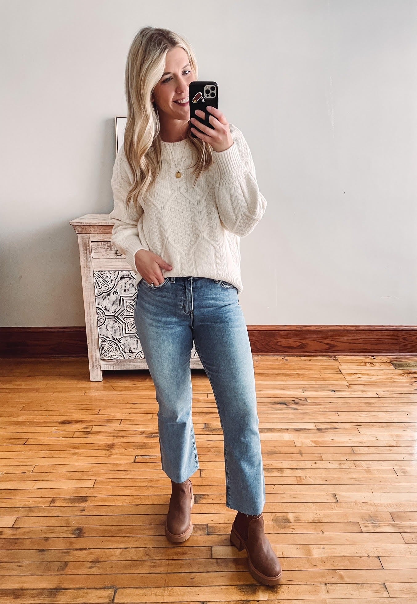 Ivory Cable Knit Sweater