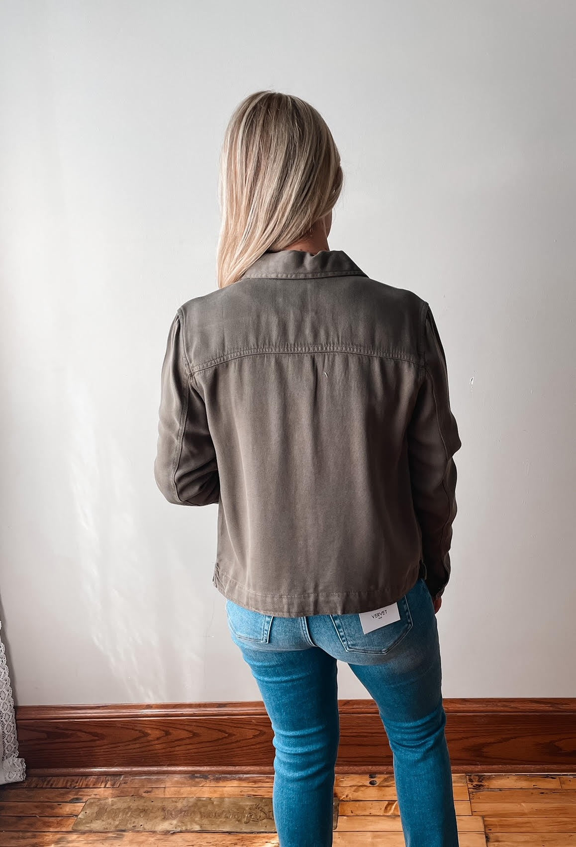 Jackie Olive Denim Jacket