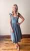 Jessa Pleated Denim Midi Dress