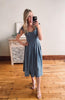 Jessa Pleated Denim Midi Dress