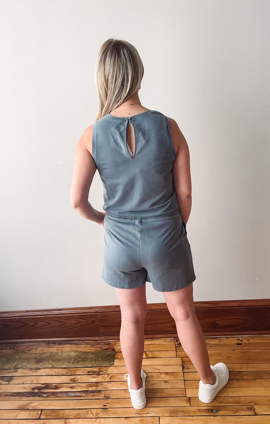 Joey Romper - Vintage Indigo