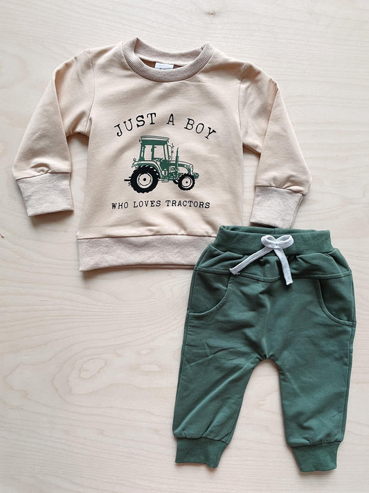 Just A Boy Who Loves Tractors Jogger Set