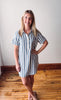 Kai Navy Striped Shirt Dress