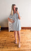 Kai Navy Striped Shirt Dress