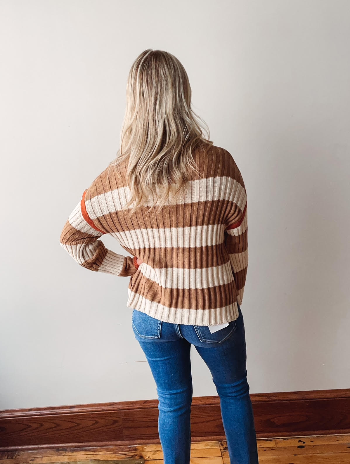 Khaki + Rust Chunky Sweater