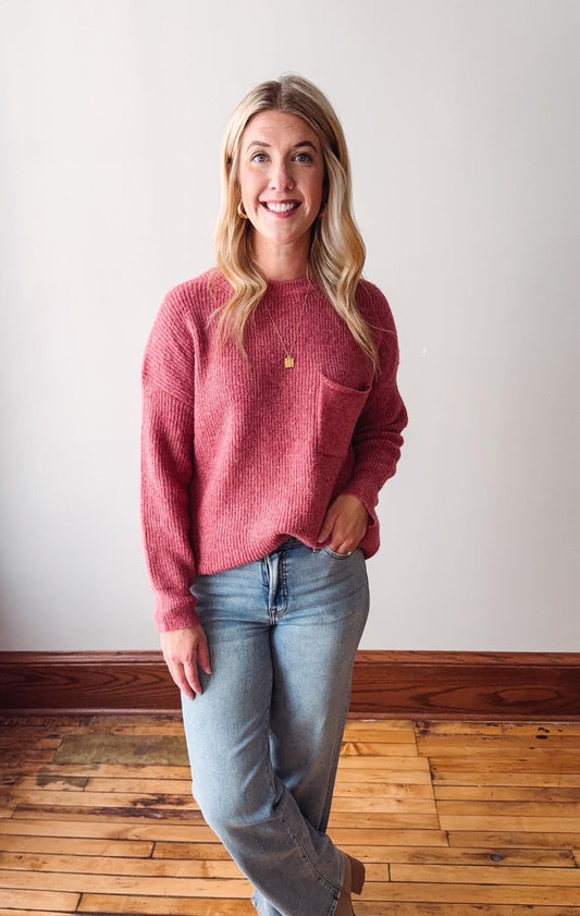 Kimberly Berry Pocket Pullover Sweater