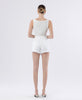 White High Rise A-line Shorts