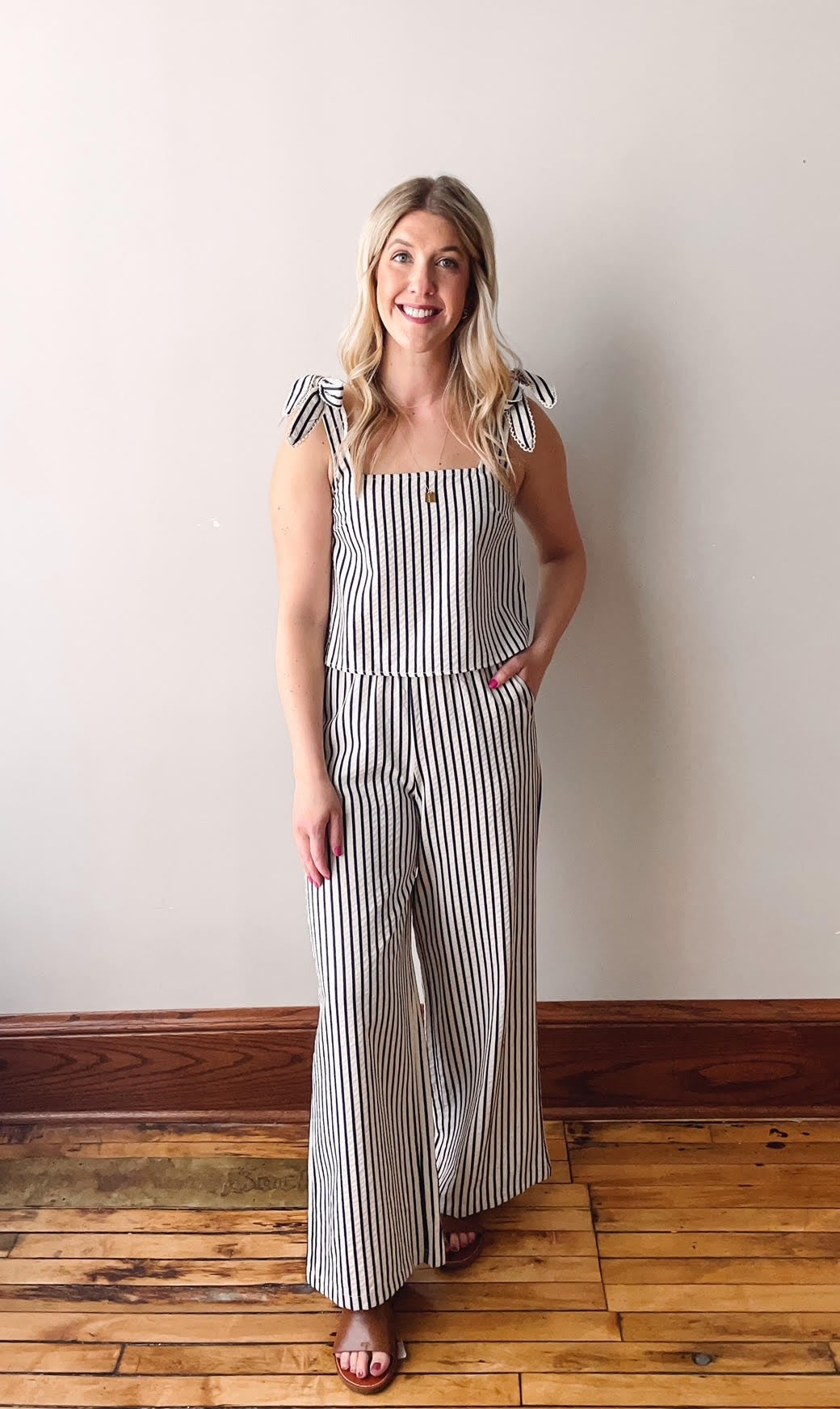 Lapis Striped Crop Top