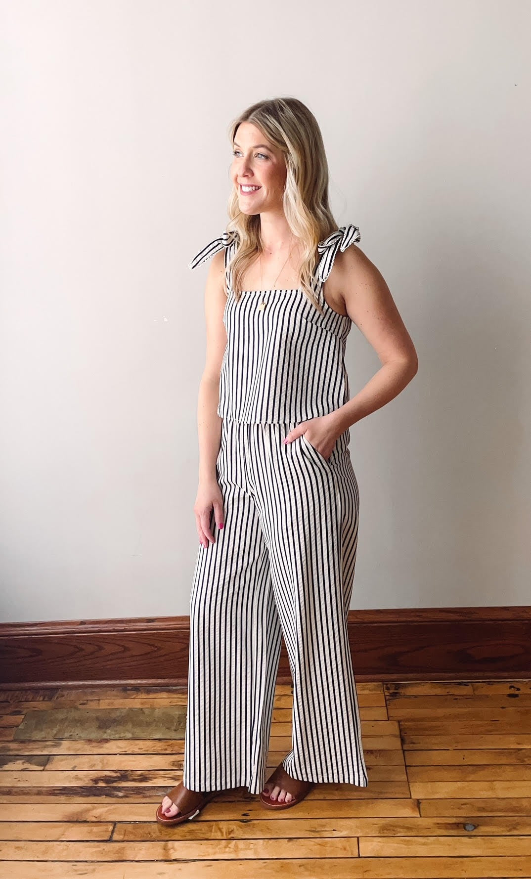 Lapis Striped Crop Top