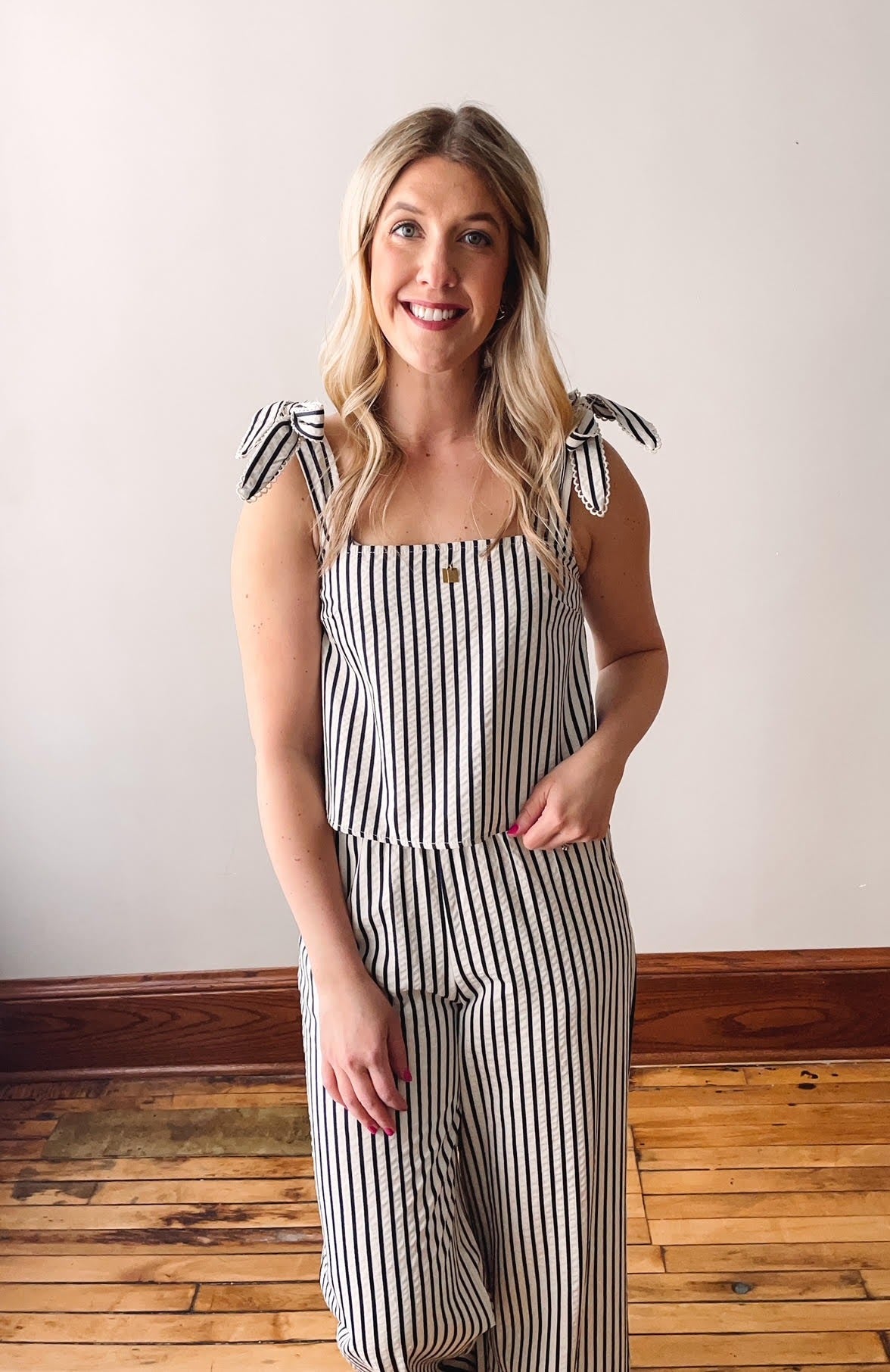 Lapis Striped Crop Top