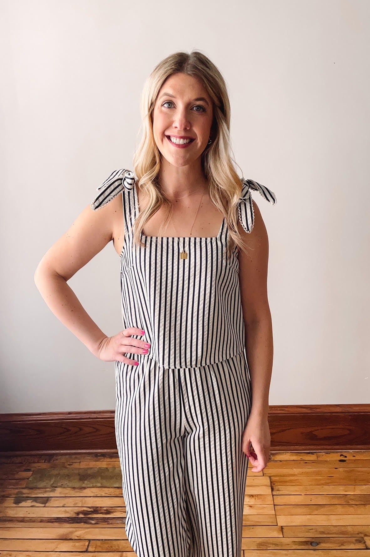 Lapis Striped Crop Top